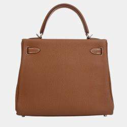 Pre Owned Hermes Brown Togo Kelly II Retourne 25