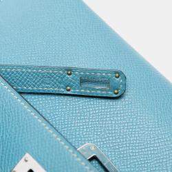 مملوكة مسبقًا Hermes Blue Epsom Kelly To Go Wallet