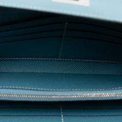 مملوكة مسبقًا Hermes Blue Epsom Kelly To Go Wallet