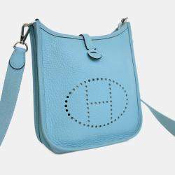 Pre Owned Hermes Blue Clemence Evelyne TPM 16