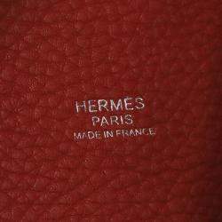 Pre Owned Hermes Red Bicolor Clemence and Swift Picotin Lock 22