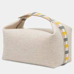 Pre Owned حافظة هيرمس بنية كبيرة من الصوف أو كاري بريد أ براك