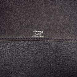 Pre Owned Hermes Blue Evergrain Kelly Depeches Pouch 25