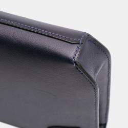 Pre Owned Hermes Blue Evergrain Kelly Depeches Pouch 25