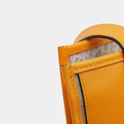 Pre Owned Hermes Brown Yellow Evergrain and Toile Petit H Bell Tote