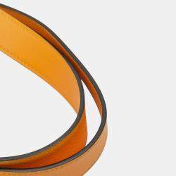 Pre Owned Hermes Brown Yellow Evergrain and Toile Petit H Bell Tote