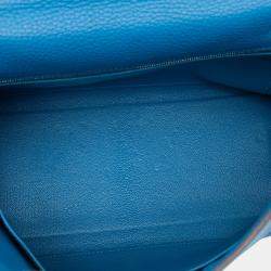 Pre Owned Hermes Blue Togo Kelly II Retourne 32