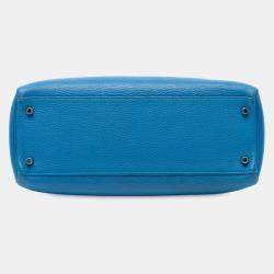 Pre Owned Hermes Blue Togo Kelly II Retourne 32
