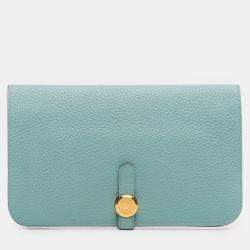 مملوكة مسبقًا Hermes Blue Togo Dogon Duo Wallet GM