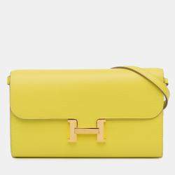 Pre Owned محفظة هيرمس كونستانس إلى جو إيفركلور صفراء