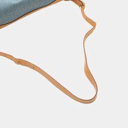 Pre Owned حقيبة هيرمس ساك دوريمي 33 دنيم وجلد عجل أزرق بني