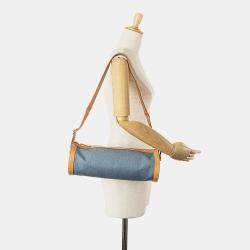 Pre Owned حقيبة هيرمس ساك دوريمي 33 دنيم وجلد عجل أزرق بني