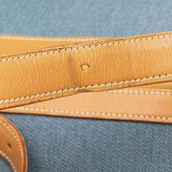 Pre Owned حقيبة هيرمس ساك دوريمي 33 دنيم وجلد عجل أزرق بني