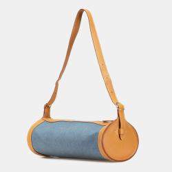 Pre Owned حقيبة هيرمس ساك دوريمي 33 دنيم وجلد عجل أزرق بني