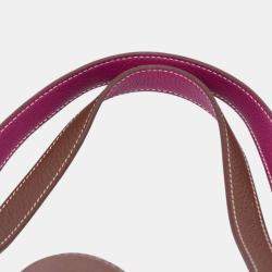 Pre Owned حقيبة هيرمس مزدوجة 36 كليمنس بني وردي