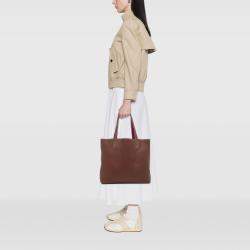 Pre Owned حقيبة هيرمس مزدوجة 36 كليمنس بني وردي