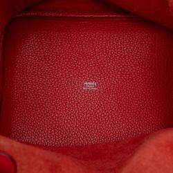 Pre Owned Hermes Red Clemence Picotin Lock 22