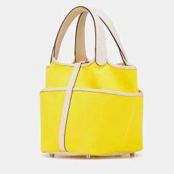 مملوكة مسبقًا Hermes Jaune Citron and Nata Toile Goeland and Swift Cargo Picotin Lock 18