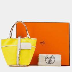 مملوكة مسبقًا Hermes Jaune Citron and Nata Toile Goeland and Swift Cargo Picotin Lock 18