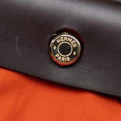 مملوكة مسبقًا Hermes Brown Orange Toile Herbag Zip 31