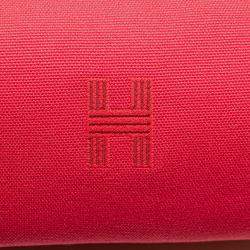 Pre Owned Hermes Pink Red Small Toile Bride A Brac Case