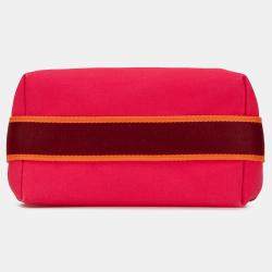 Pre Owned Hermes Pink Red Small Toile Bride A Brac Case