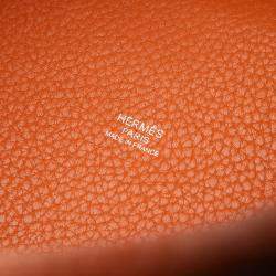 Pre Owned Hermes Orange Clemence Picotin Lock 18
