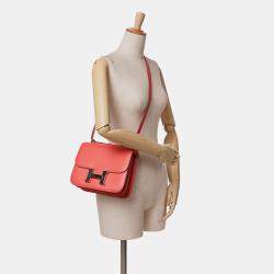 Pre Owned حقيبة هيرمس كونستانس 24 إبسوم برتقالي داكن