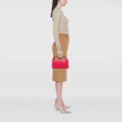 Pre Owned Hermes Pink Hermes Dark Pink Large Toile Bride A Brac Case