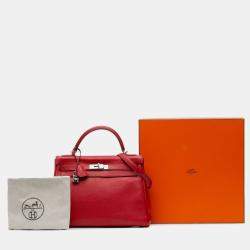 Pre Owned حقيبة هيرمس كيلي توغو روج كاساك ريتورني 32