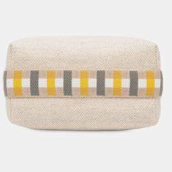 Pre Owned حافظة هيرمس عروس-أ-براك أو كارير صوف بيج فاتح صغير