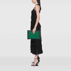 Pre Owned Hermes Green Grey Epsom and Felt Toodoo 37