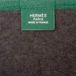 Pre Owned Hermes Green Grey Epsom and Felt Toodoo 37