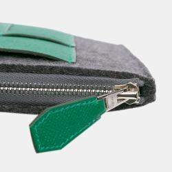 Pre Owned Hermes Green Grey Epsom and Felt Toodoo 37