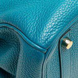 Pre Owned حقيبة هيرمس بيركن ريتورن 30 جلد كليمنس أزرق
