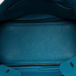 Pre Owned حقيبة هيرمس بيركن ريتورن 30 جلد كليمنس أزرق