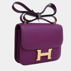 Pre Owned حقيبة هيرمس كونستانس 18 إيفركلور ميني بنفسجي