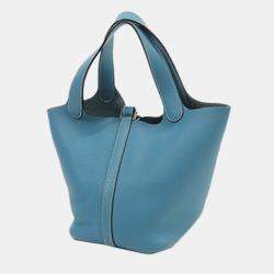 Pre Owned حقيبة هيرمس بيكوتين كليمينس زرقاء 18