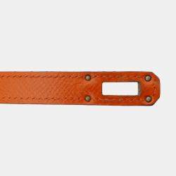 Pre Owned Hermes Orange Epsom Kelly Longue Wallet