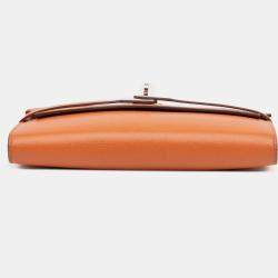 Pre Owned Hermes Orange Epsom Kelly Longue Wallet
