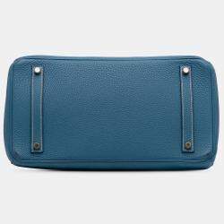 Pre Owned حقيبة هيرمس بيركين ريتورني 35 توغو أزرق