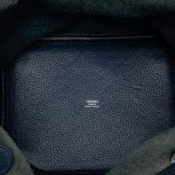 Pre Owned Hermes Navy Blue Clemence Picotin Lock 22
