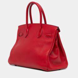 مملوكة مسبقًا حقيبة هيرمس بيركين ريتورن 30 إبزم أحمر