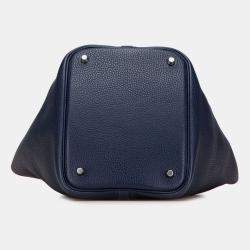 Pre Owned Hermes Blue Clemence Picotin Lock 22