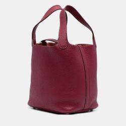 Pre Owned Hermes Red Clemence Picotin Lock 18