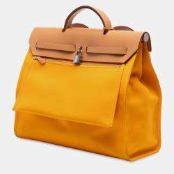 مملوكة مسبقًا حقيبة هيرمس 39 هيرباج بني أصفر تويلي زيب