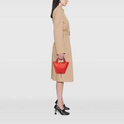 Pre Owned حقيبة هيرمس بيكوتين لوك 18 أحمر إيبسوم تريساج