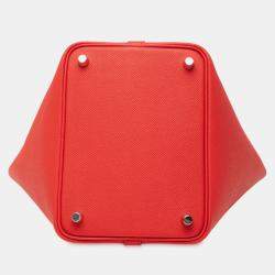 Pre Owned حقيبة هيرمس بيكوتين لوك 18 أحمر إيبسوم تريساج