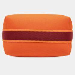 Pre Owned Hermes Orange Small Toile Bride A Brac Case