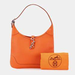 Pre Owned حقيبة هيرمس أورانج كليمونس تريم ديو 24